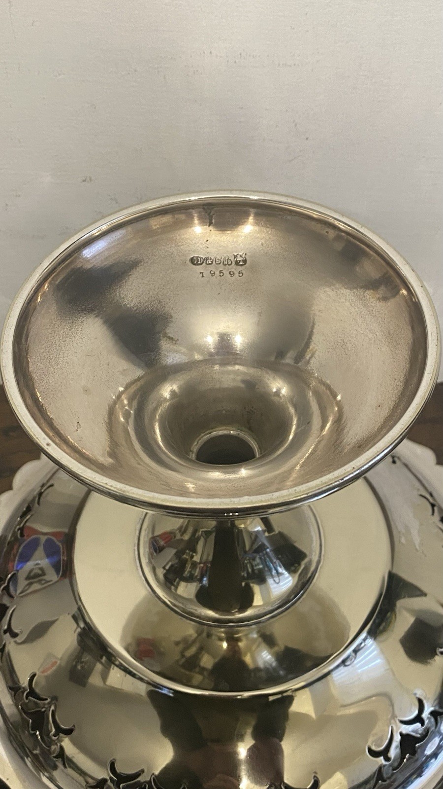 Vintage Silver Plated Footed Compote With Ornate Rim By JD&S. 25 cm x 17 cm
