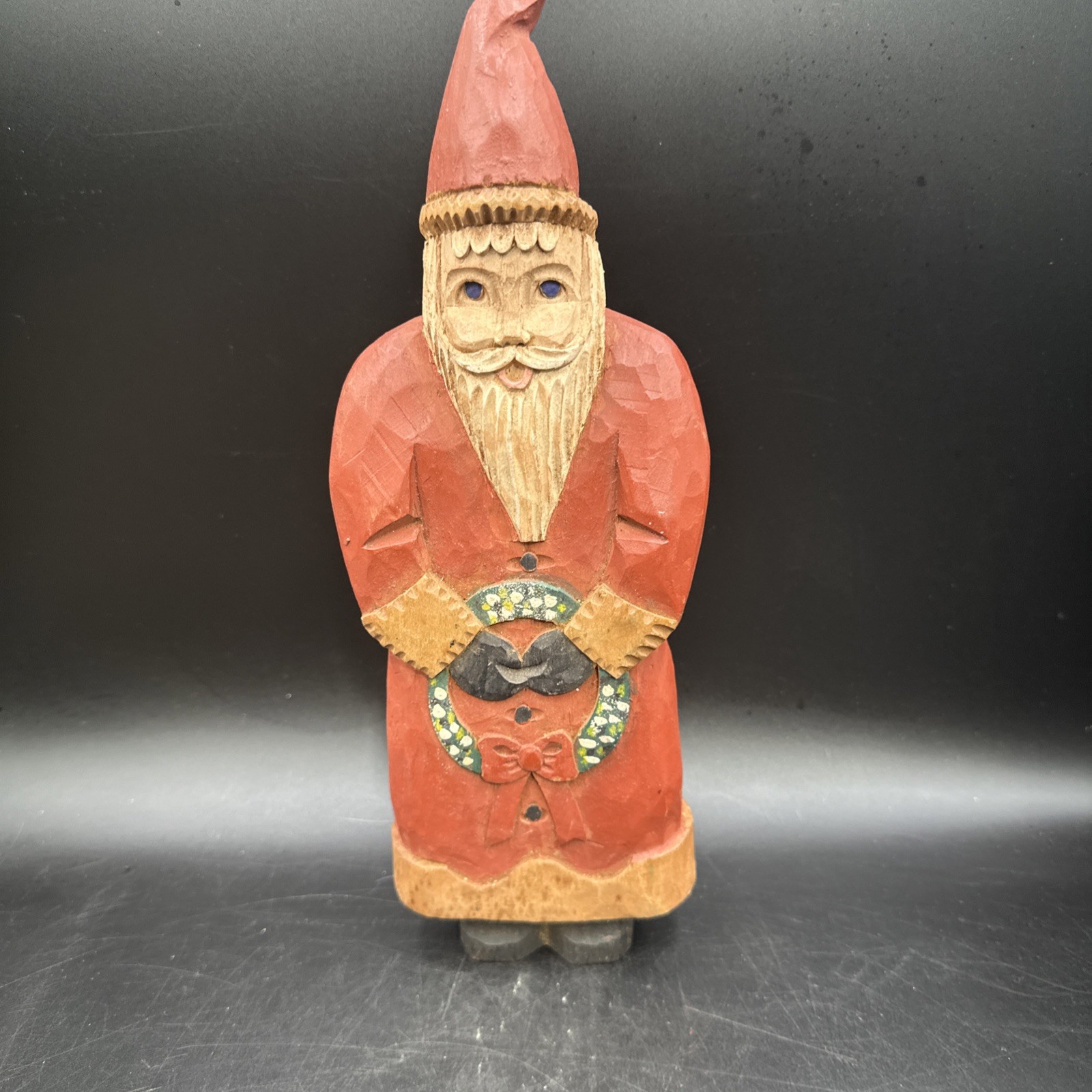 Wonderful Primitive Hand Carved Folk Art Belsnickel Santa Claus Figure 12″