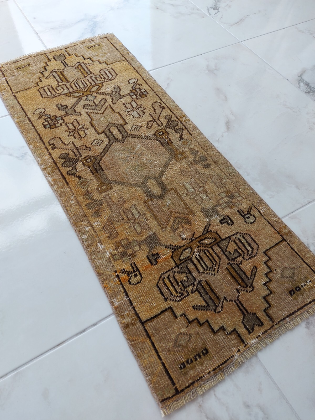 Mysterious ancient Pattern Carpet Antique Beige Wool Rug Free Shipping Rug