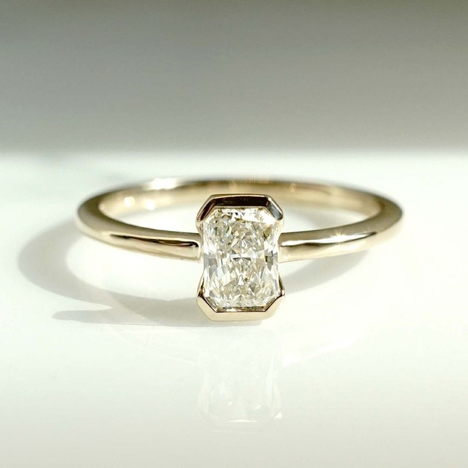 0.50 Ct Radiant Cut Lab Created Diamond Solitaire Engagement Ring for Women
