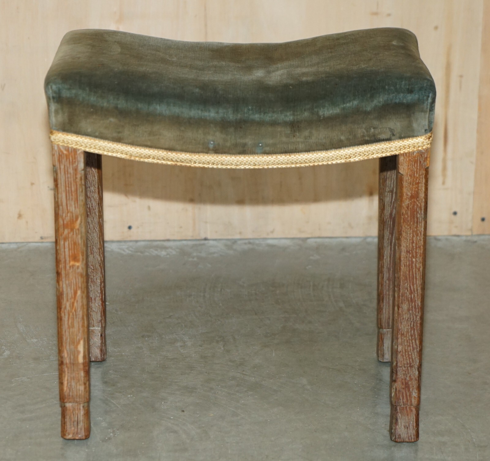 Original King George VI Coronation Stool 1937 Limed Oak By Waring & Gillow