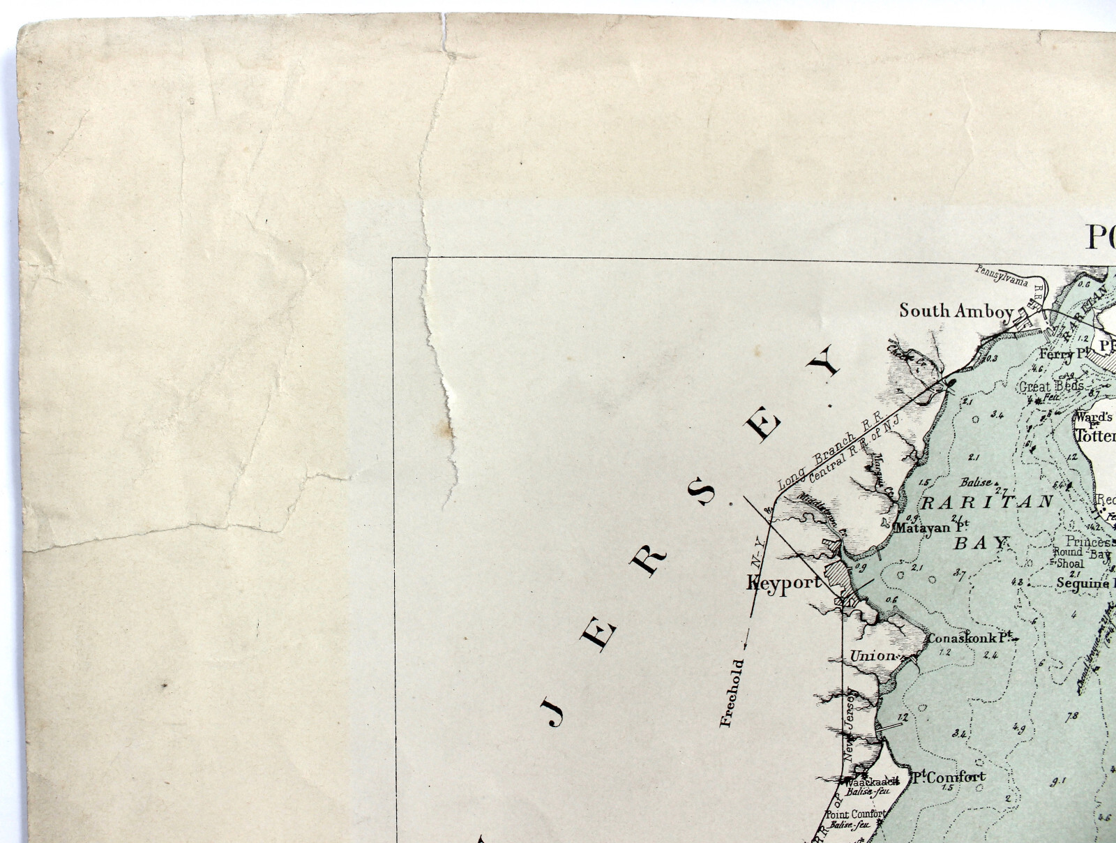 Antique NEW YORK Hydrographic Map: “Port de New York” LEMERCIER ca. 1890 SCARCE
