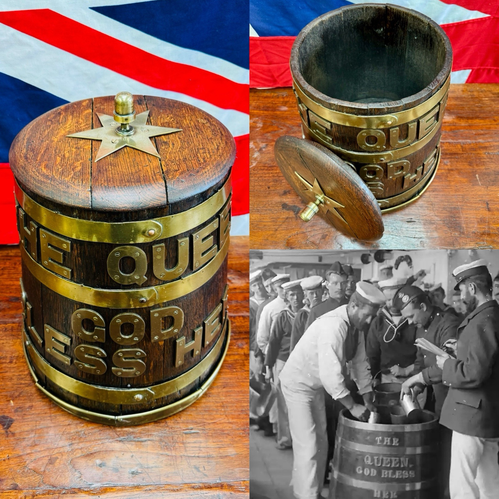 Victorian Royal Navy Rum or Grog Ration Serving Tub or Barrel c.1880-90