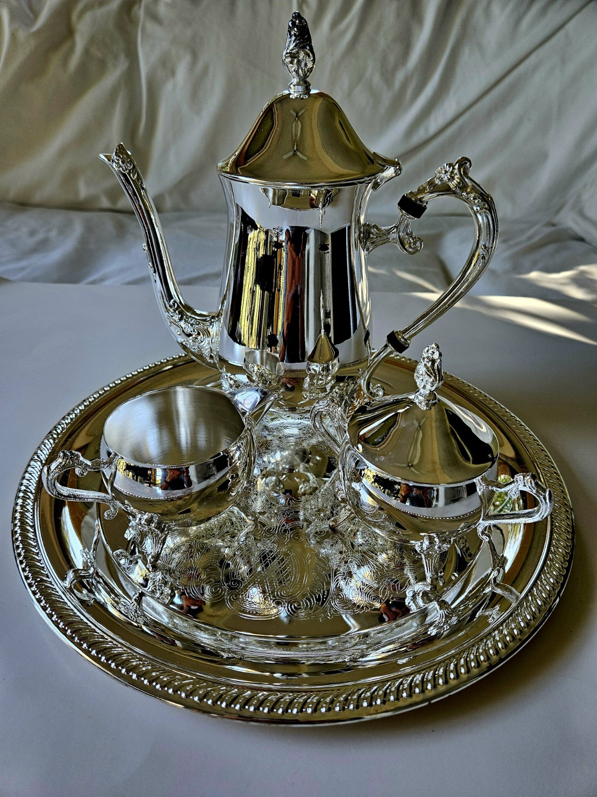WM. Rogers & Son Silverplated Four Piece Coffee Set from 1990s-Brand New in Box
