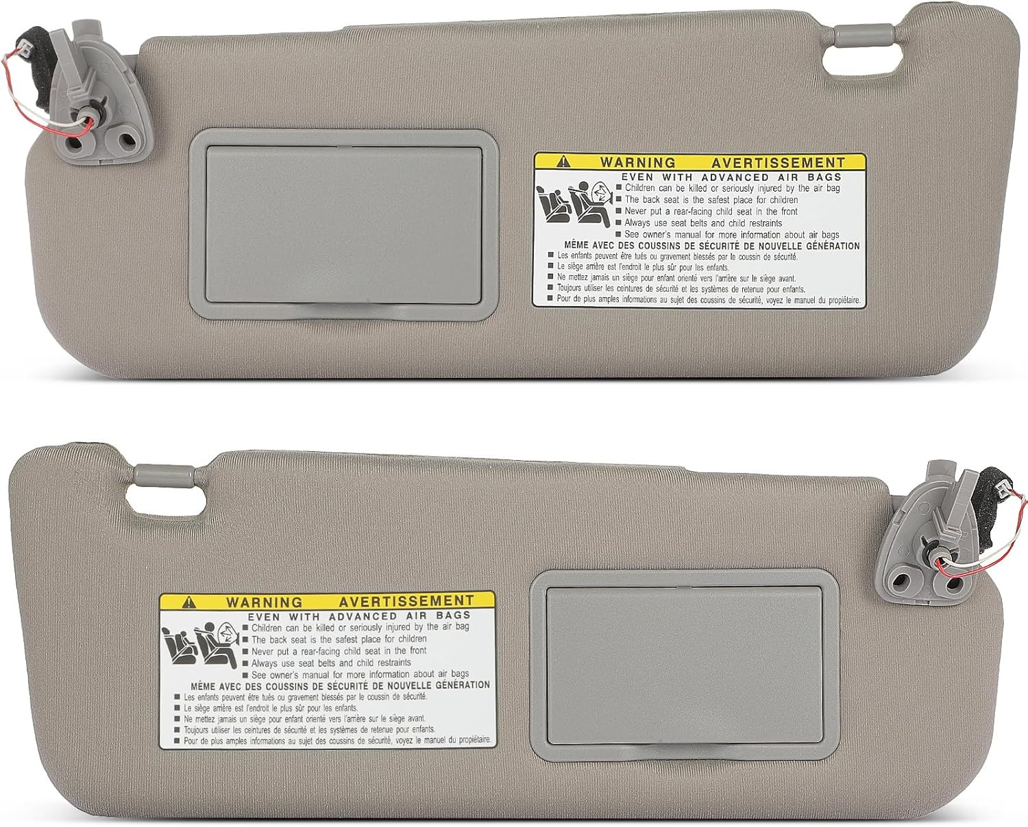 Gray Pair Sun Visor for Hyundai Sonata 2005 2006 2007 2008 2009 2010 Replaces# 8