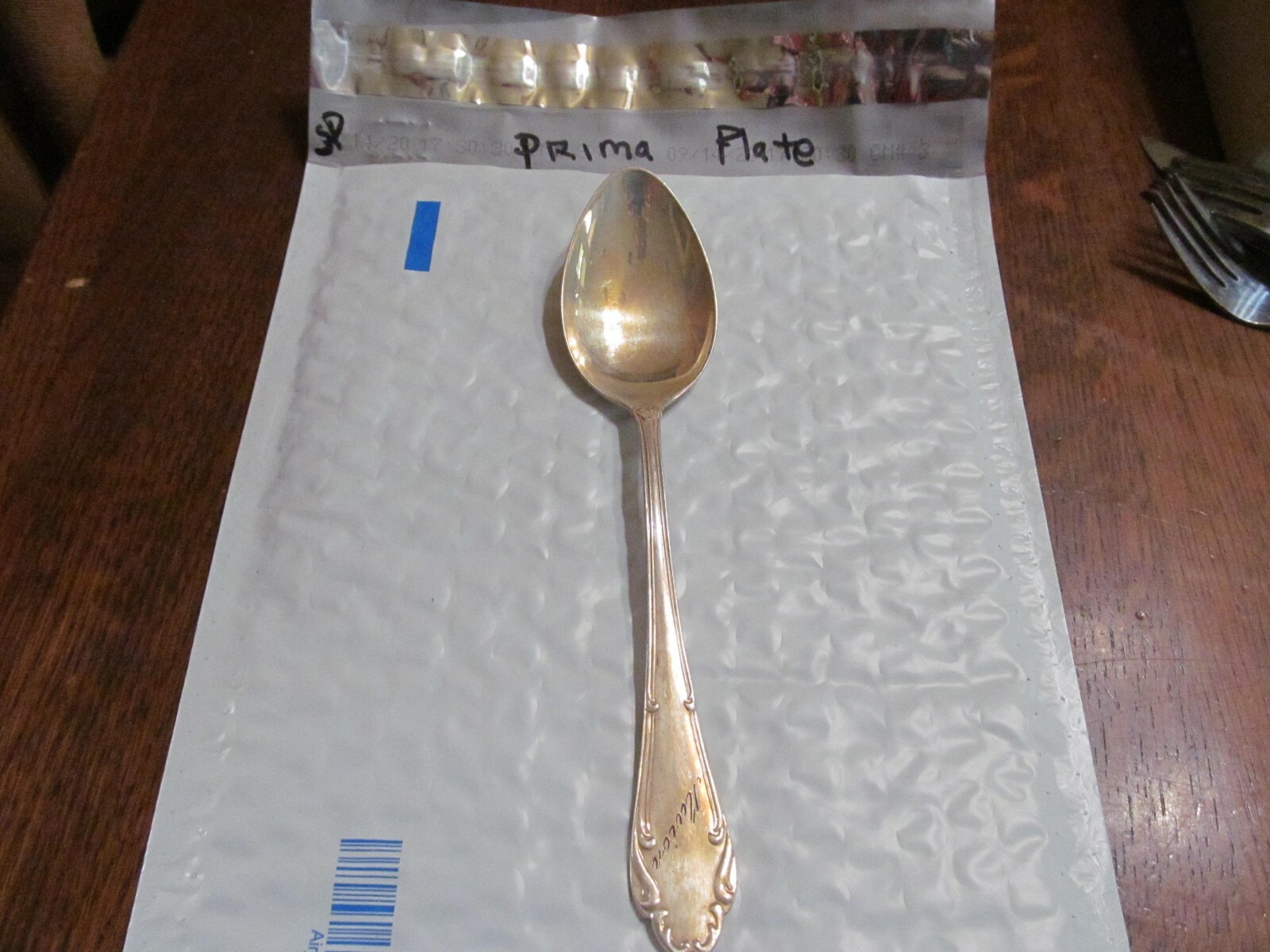 *Vtg 1940’s Swedish Silver Plated PLACE Spoon W/ETCHED NAME EXTRA PRIMA N.S. ALP