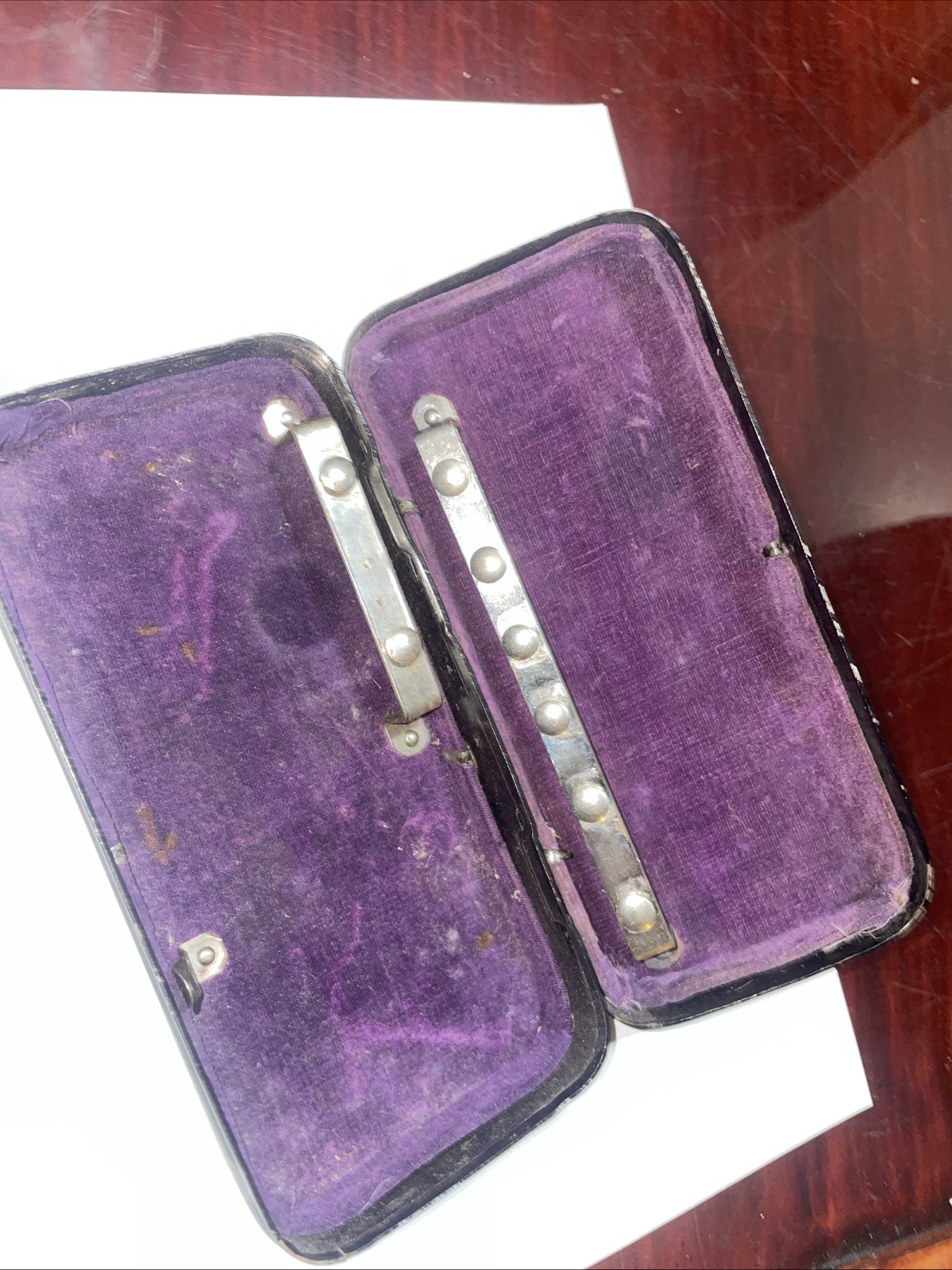 Antique Sewing Machine Attachments in original metal Box
