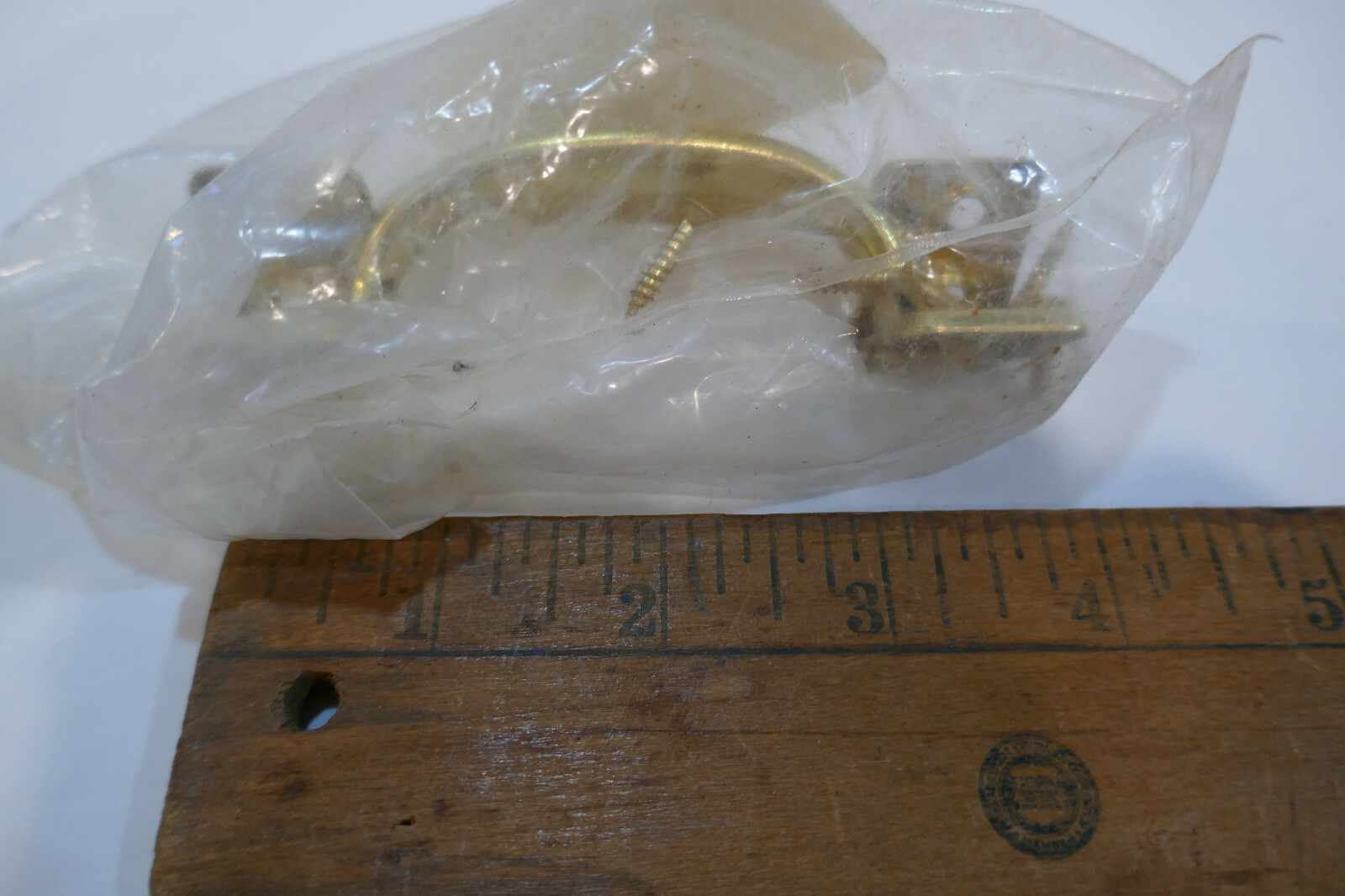 Pair National N187-853 Sash Lift Drawer Pull 4″ Overall Bright Brass