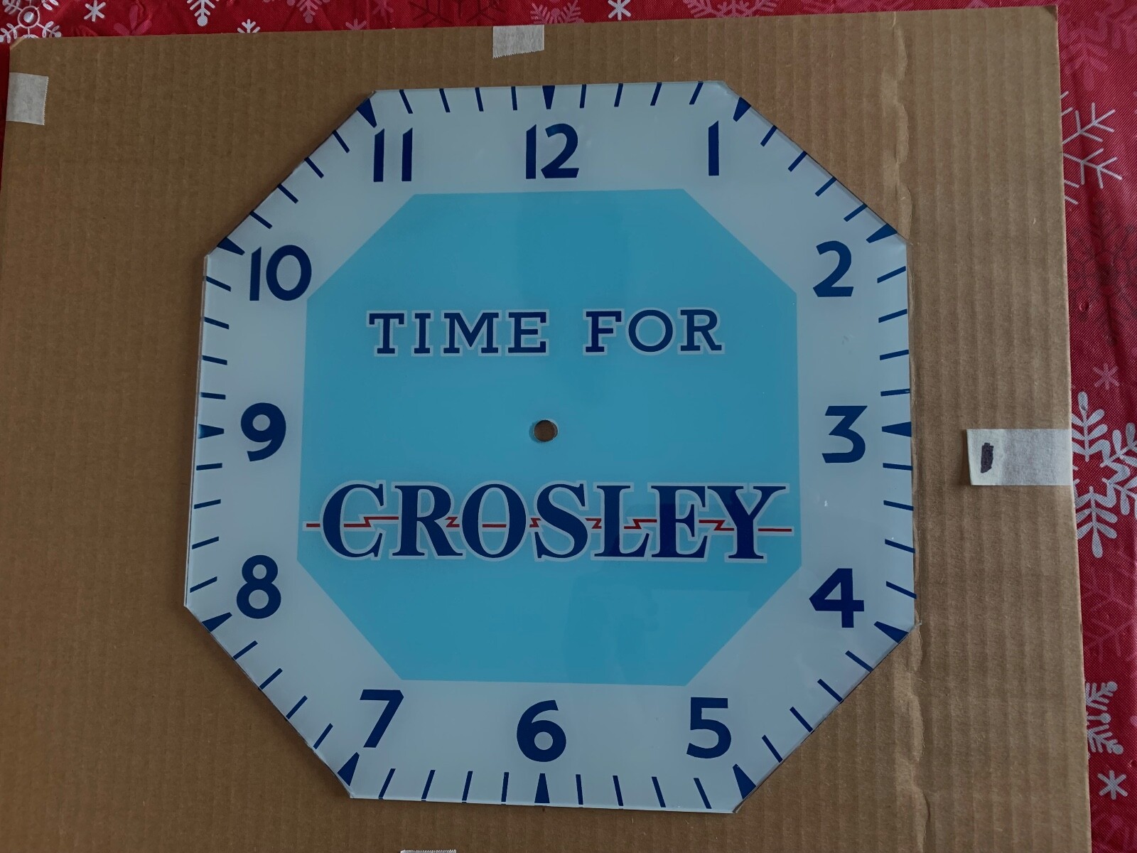 Antique Vintage Crosley Octagon advertising clock GLASS ONLY!!