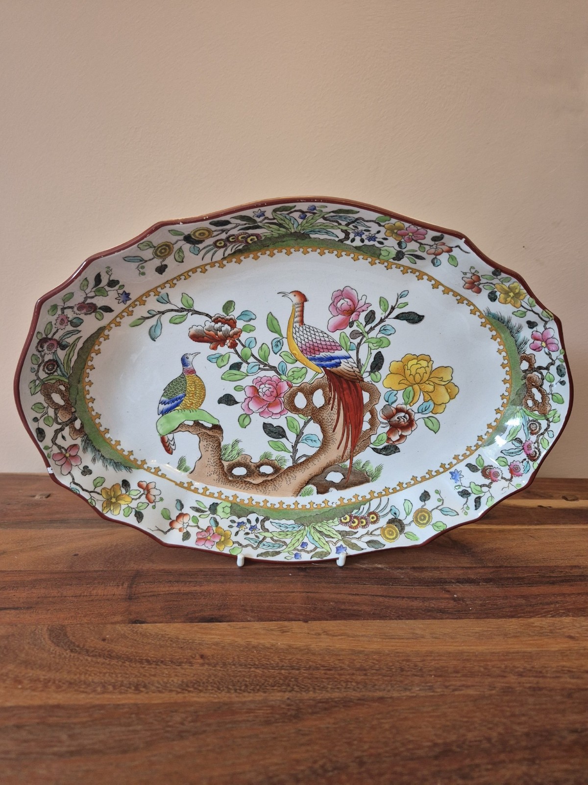 1900s SPODE Pheasant Pattern WARING AND GILLOW Oval Serving Plate