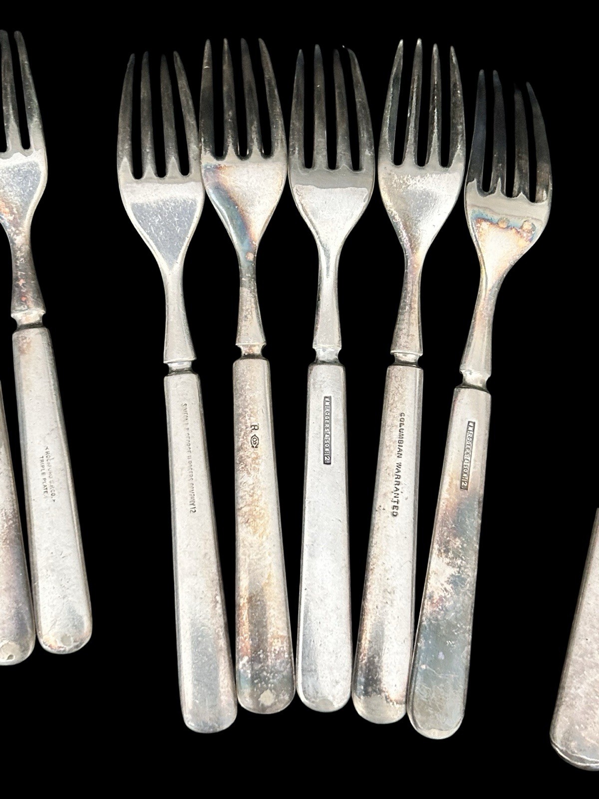 22pc Set VTG Colonial Style Silverplated Forks & Knives Variety Of Brands READ