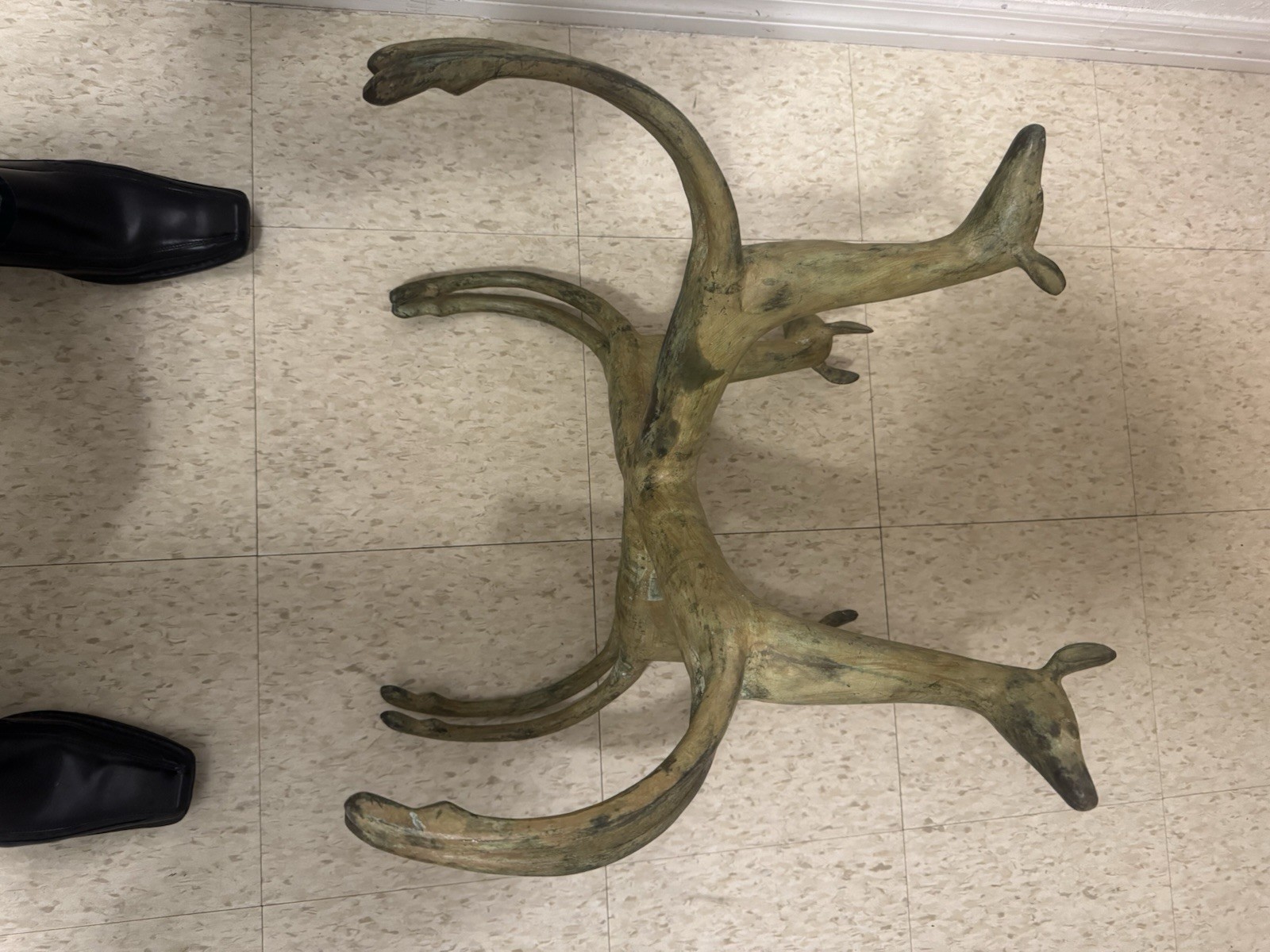 RARE EXQUISITE DEER FORM COFFEE TABLE IN ARMAND-ALBERT RATEAU STYLE