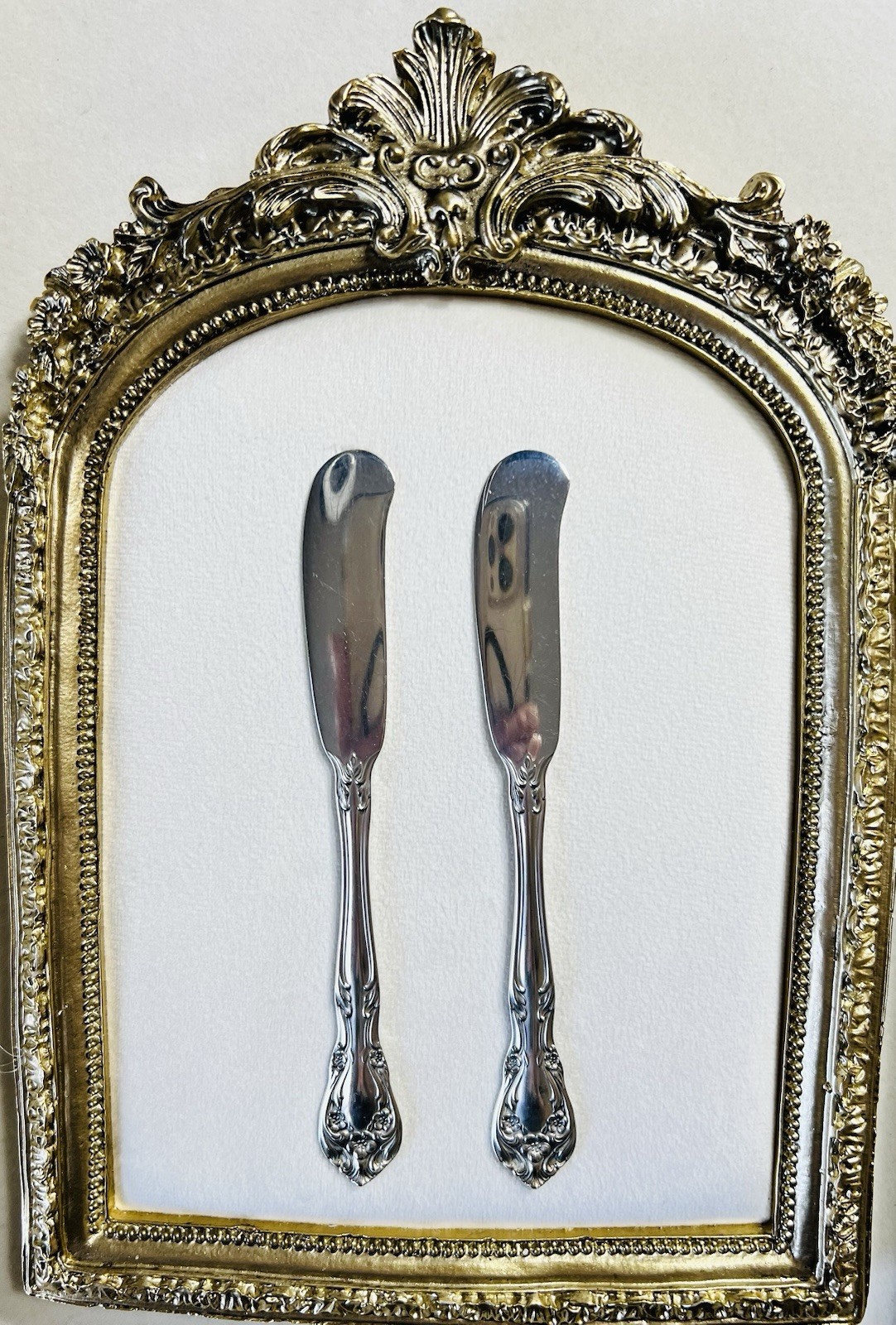 VTG Alvin 52g Sterling Silver 2 Solid Butter Spreaders CHATEAU ROSE Flat Knives