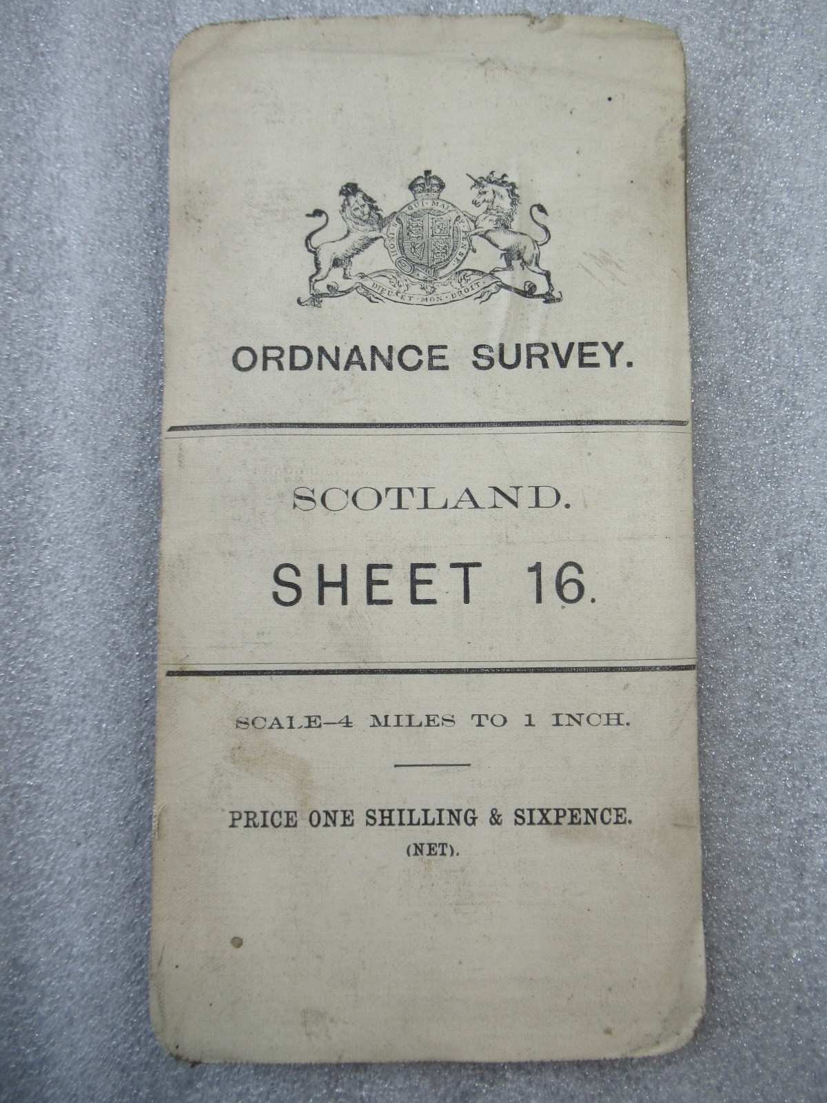 1906 SCOTLAND South West Sht 16 Vintage Ordnance Survey White Edition Cloth Map