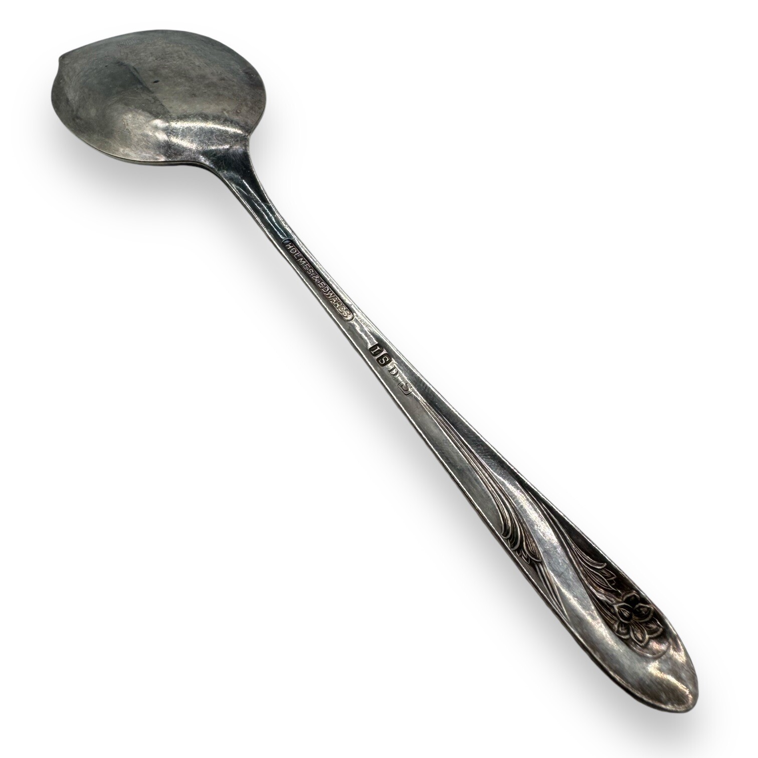 Holmes & Edwards Solid Jelly Server Spoon Lovely Lady 6.5” Silverplate Inlaid IS