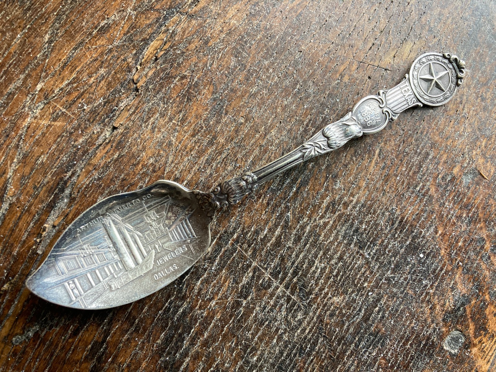 Antique Silverplate Arthur A. Everts Co. DALLAS TEXAS Souvenir Jelly Server