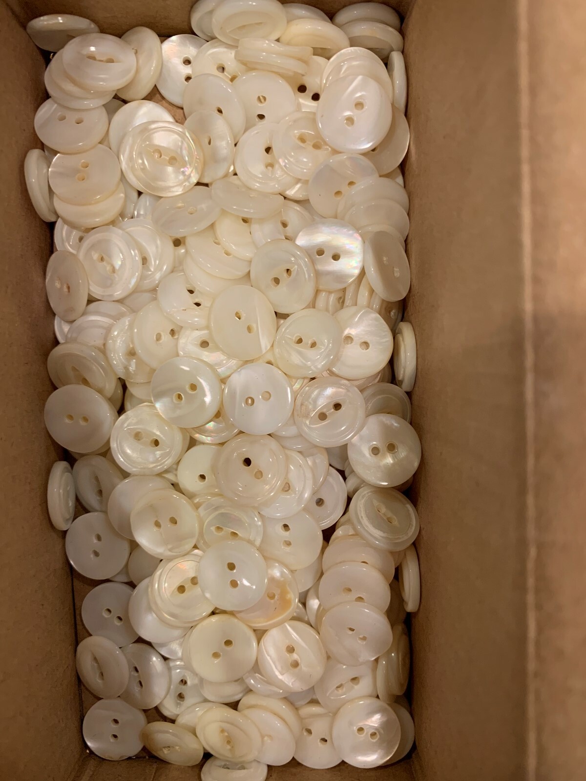 Antique MS River Pearl Buttons 1.5cm Fisheye Hand Carved Buttons 1/2 lb Lot