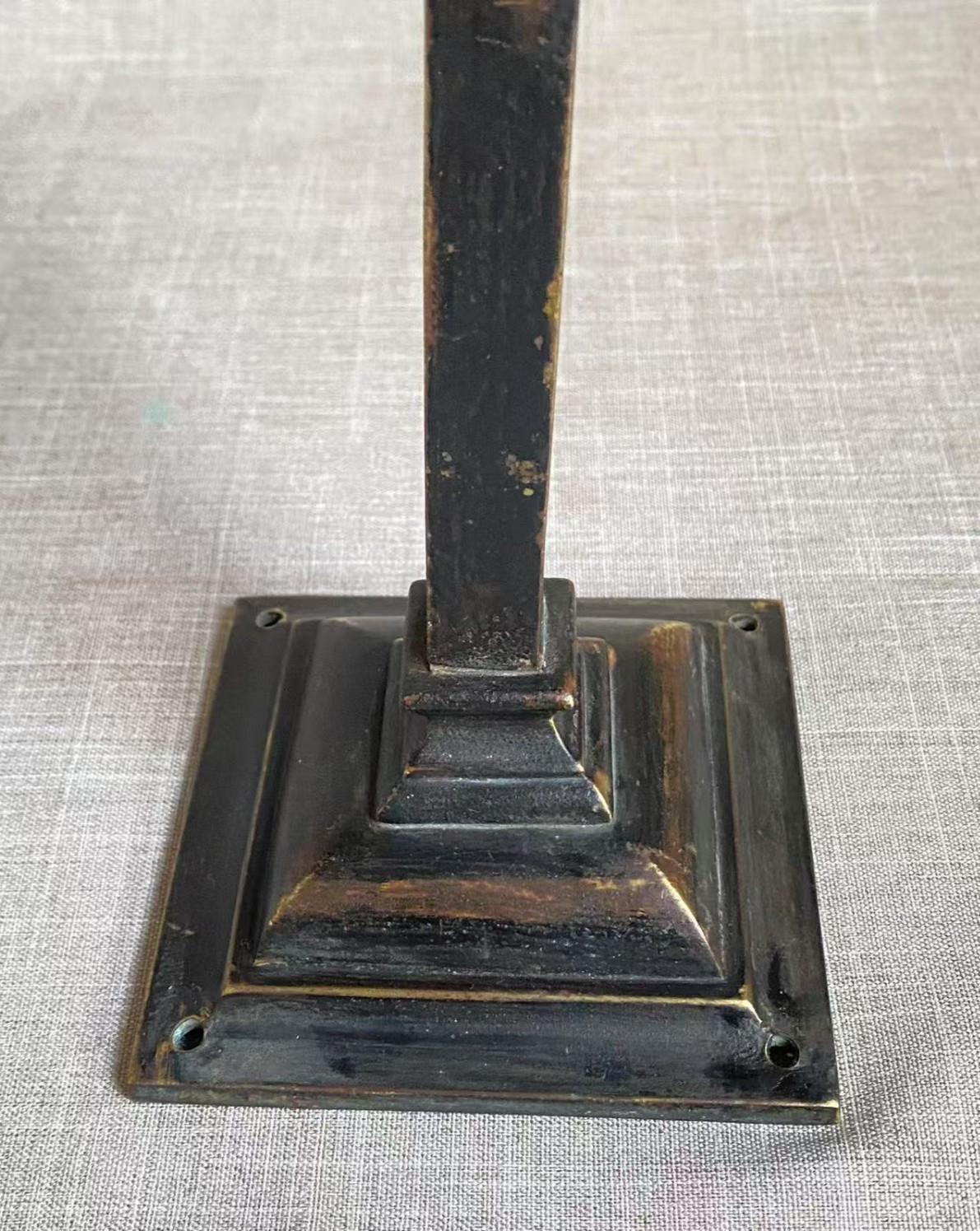 Antique c1870 Belfast Cathedral Gothic Revival Bronze Arm Wall Sconce Lamp