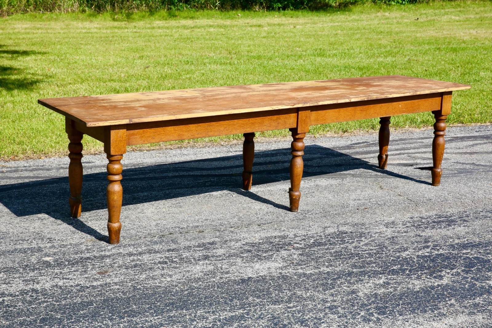 Vintage Harvest Table Kitchen Island Dining room Antique Rustic wood Countertop
