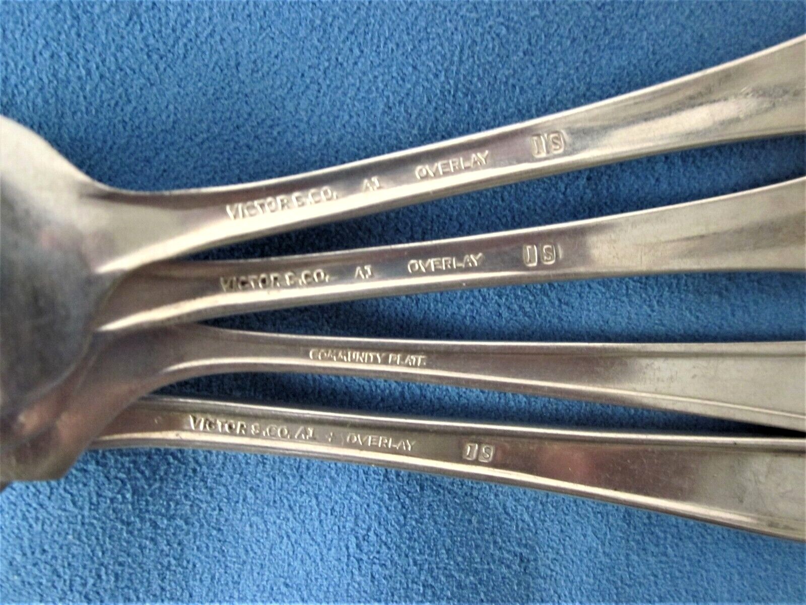 6 Vintage Silverplate Dessert & Cocktail Forks, Talisman, Deauville, Victor One