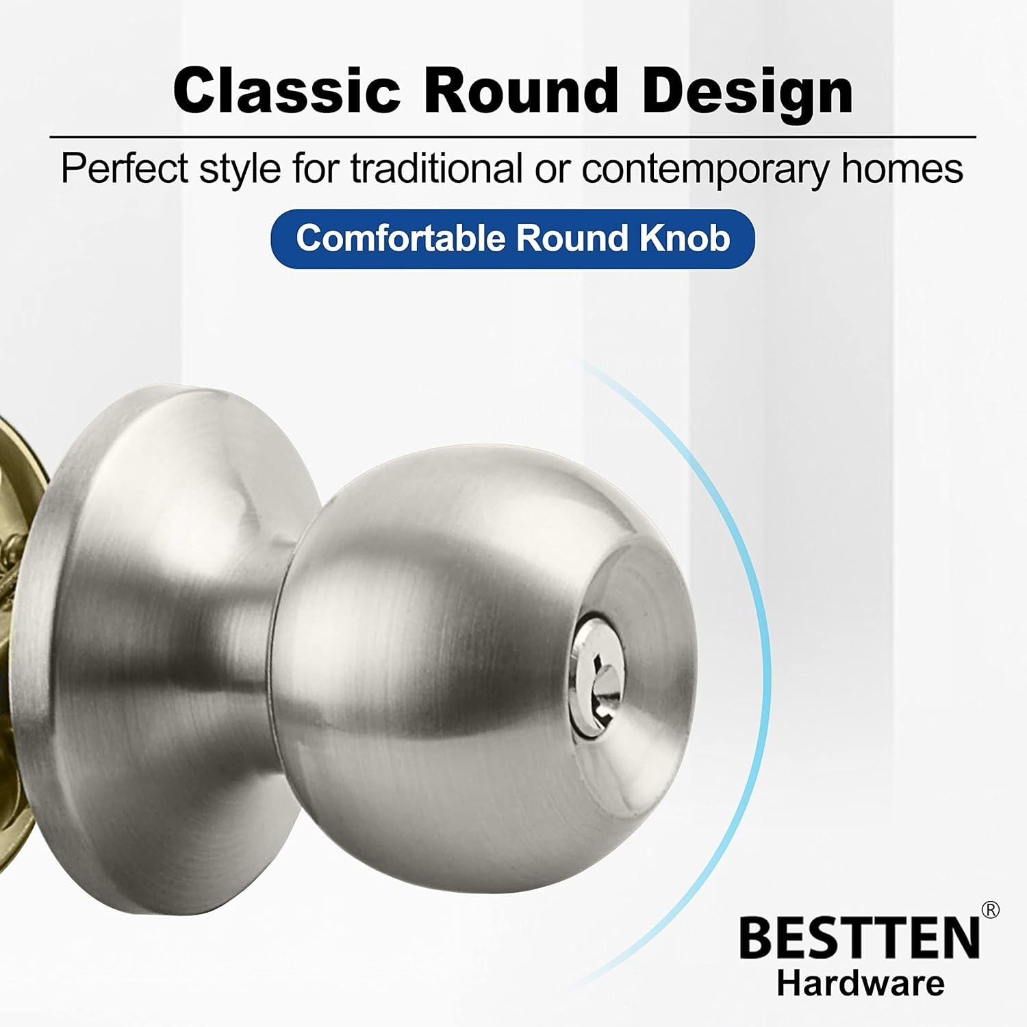 Durable 4 Pack Satin Nickel Door Knobs – Smooth Operation & Enhanced Security