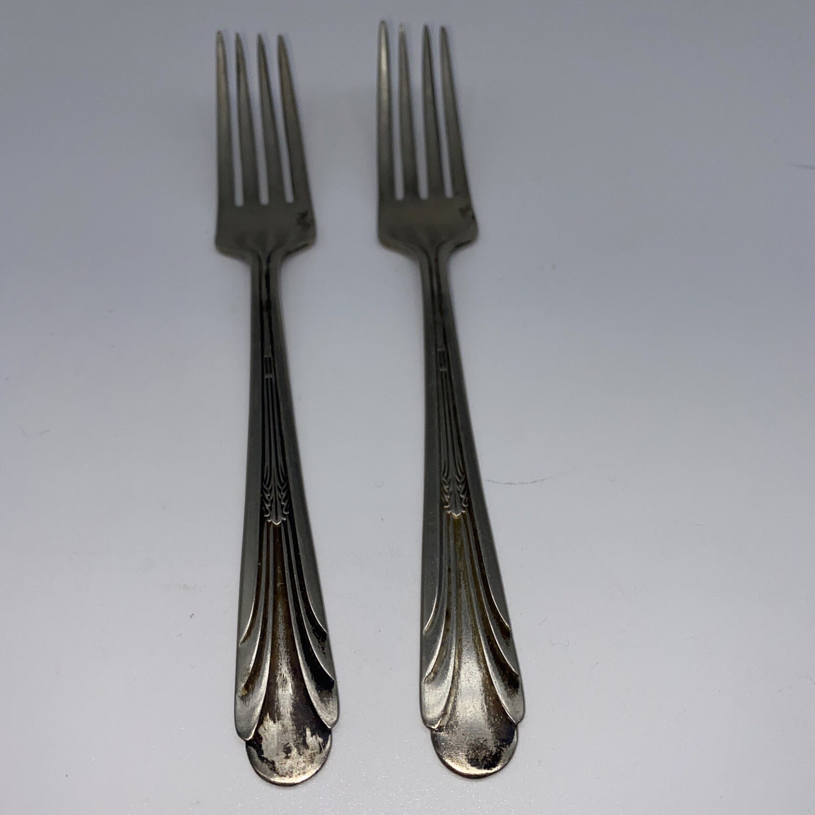 Lot of 2 Vintage Monroe Silver Co Silverplate Brandon Flatware Dinner Forks