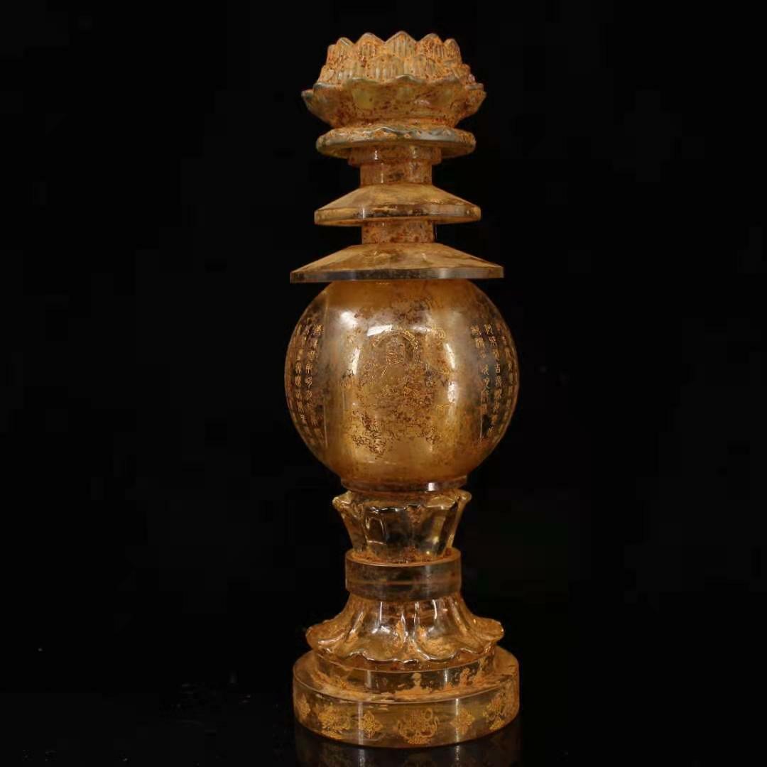 China antique Tibetan Buddhist statues Unearthed from the temple crystal Pagoda