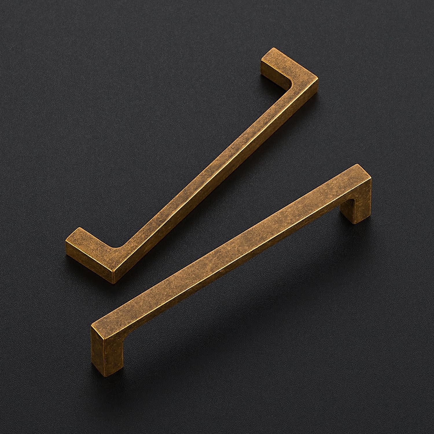 Ravinte 30 Pack Solid 5 Inch Kitchen Square Cabinet Handles Antique Brass Pulls