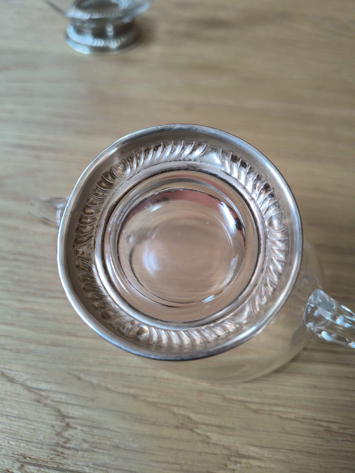 VTG Frank M Whiting Sterling Silver Base Glass Creamer Sugar Bowl Set Gadroon
