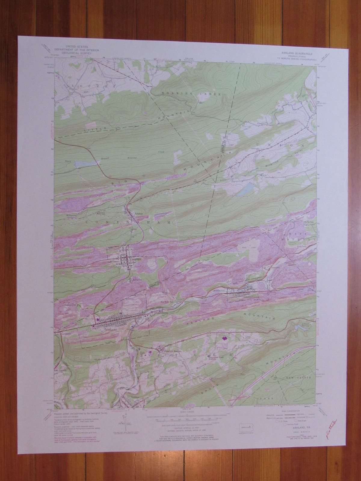 Ashland Pennsylvania 1978 Original Vintage USGS Topo Map