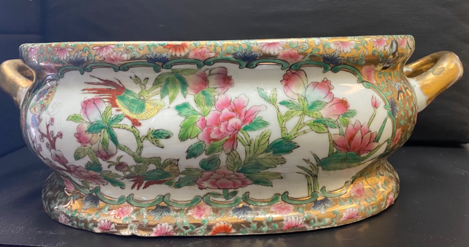 China Antique Porcelain Colorful Pictures-Beautiful Girls & Flowers Soup Basin
