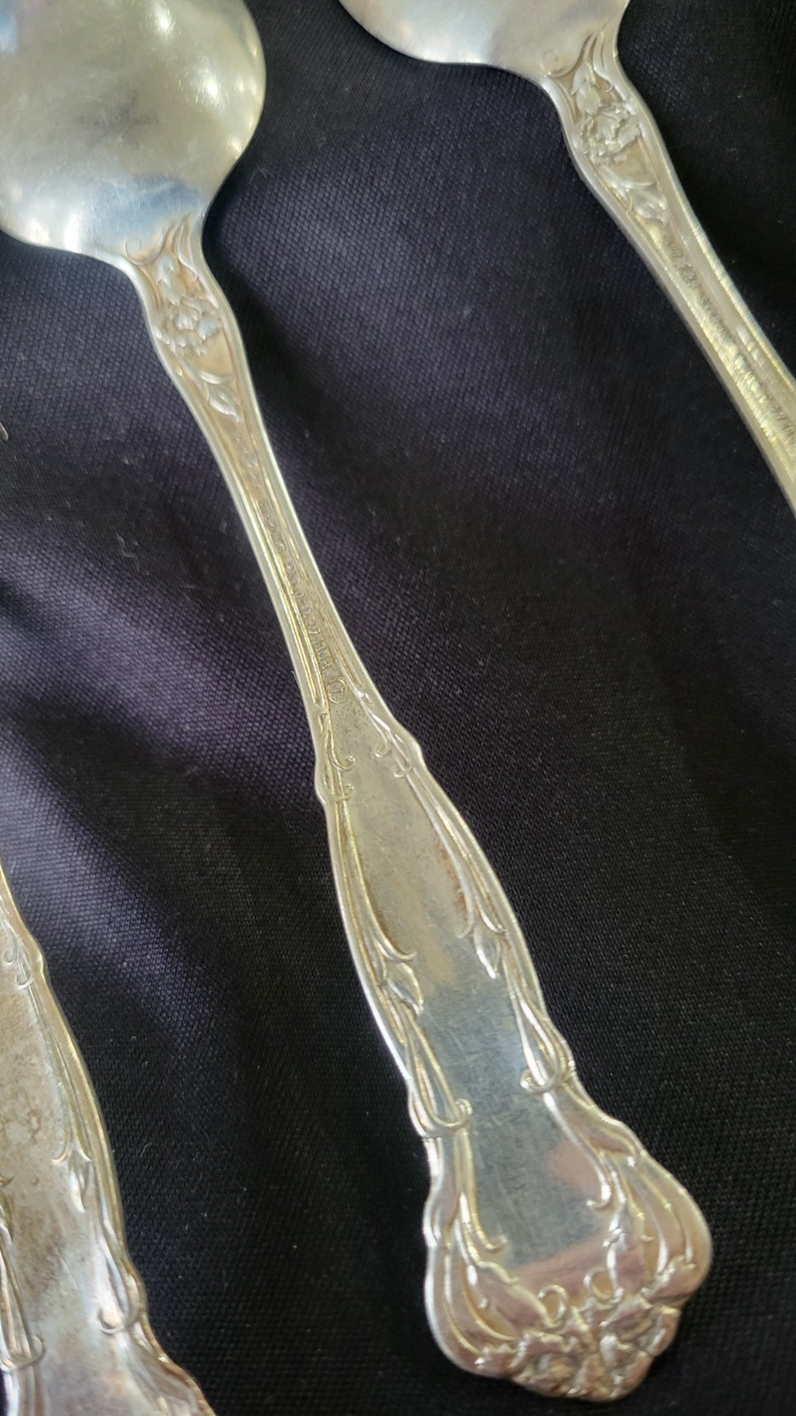 4 Carnation by Wallace Sterlering Silver Teaspoons Spoon 6 ” Monogram A
