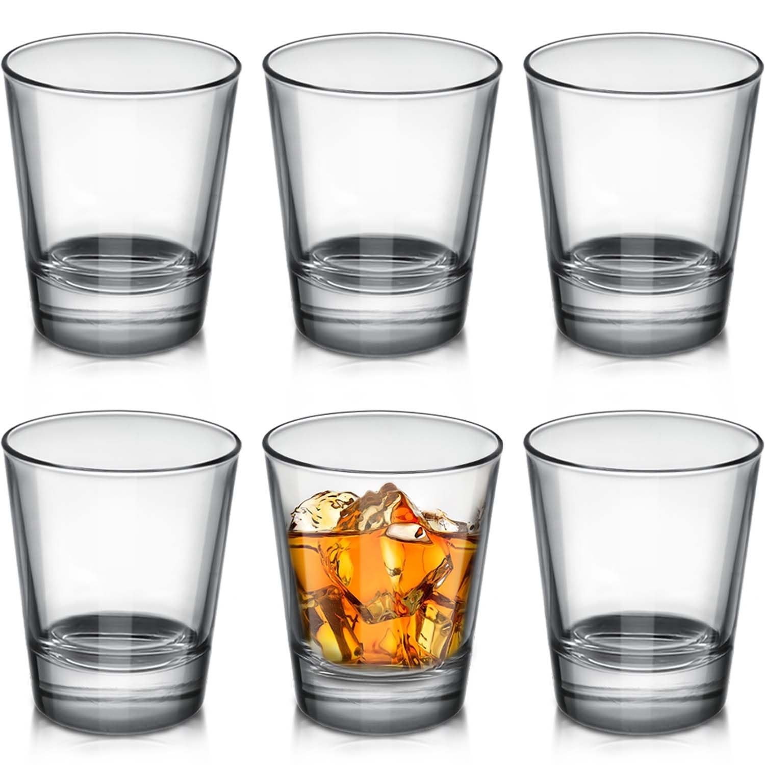 OBTANIM 6 Pack Shot Glasses, 1.5 oz Clear Shot Glass Cups Set with Heavy Base…
