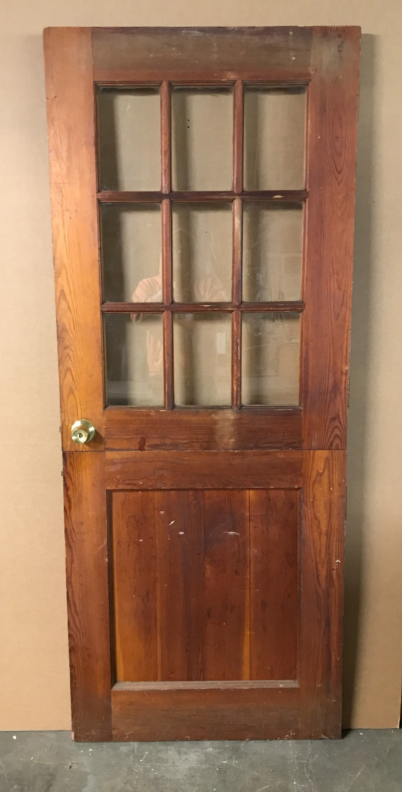 VTG 1960’s Ranch Style Solid Wood Entryway Dutch Door 9 Lite 32×79 Old 939-26B
