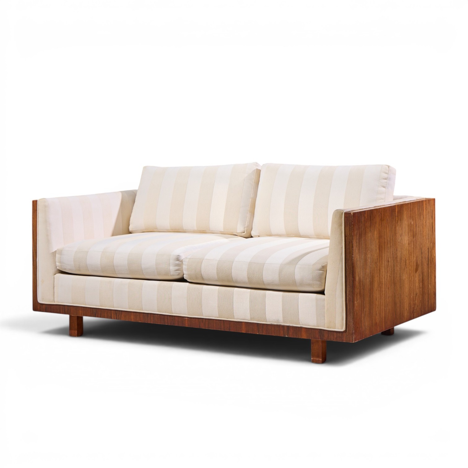 Milo Baughman for Thayer Coggin Style Mid Century Rosewood Case Loveseat – Pair