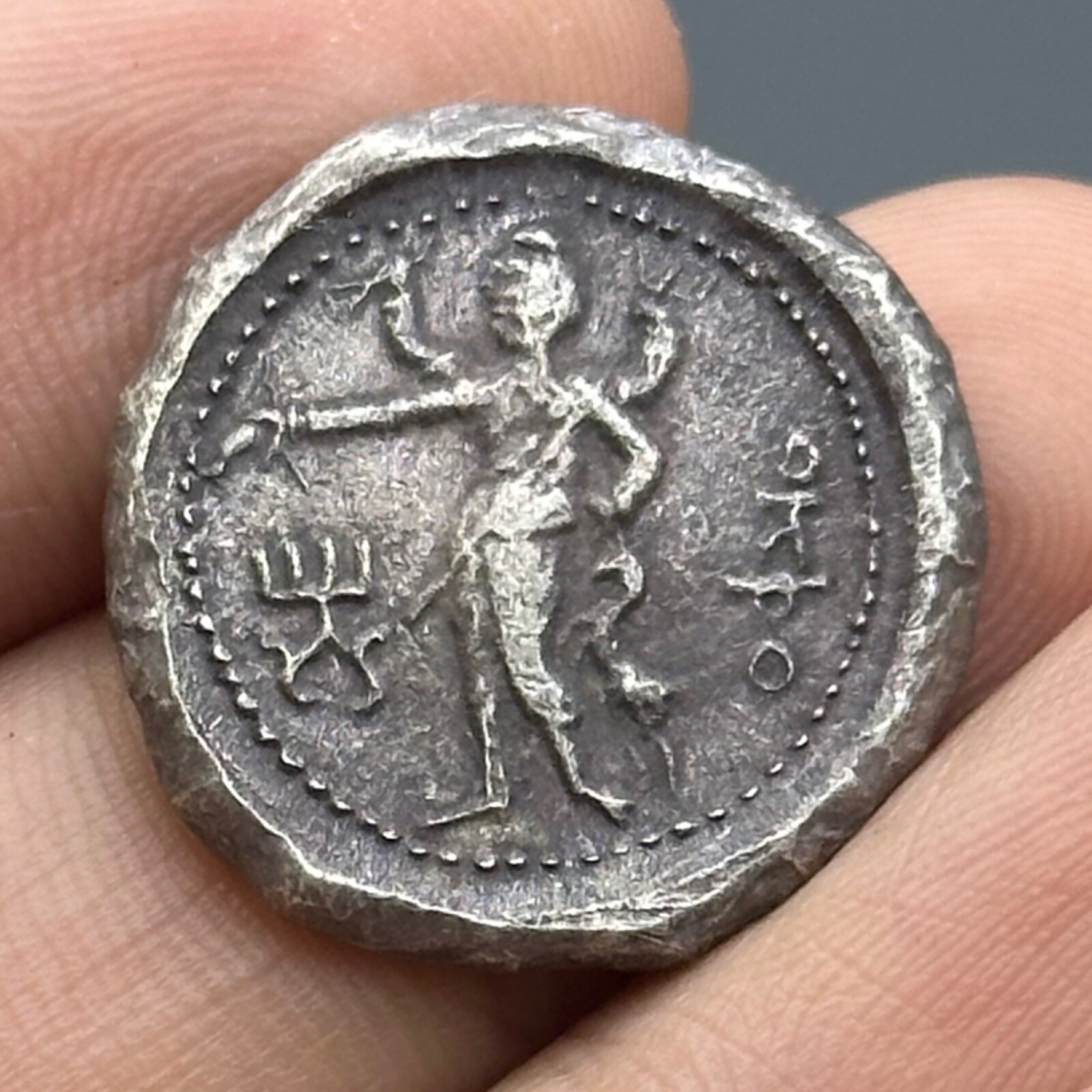 Old Ancient Kushan Buddah Central Asia Silver Coin