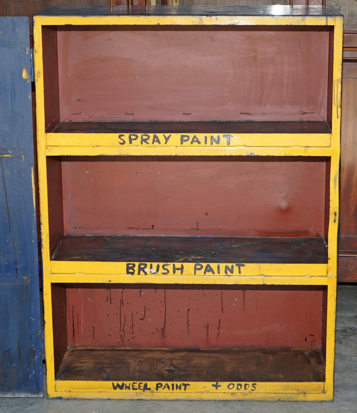 INDUSTRIAL STEEL LARGE CIRCA 1950’S METAL WORKERS PAINT CUPBOARD VERY RARE FIND