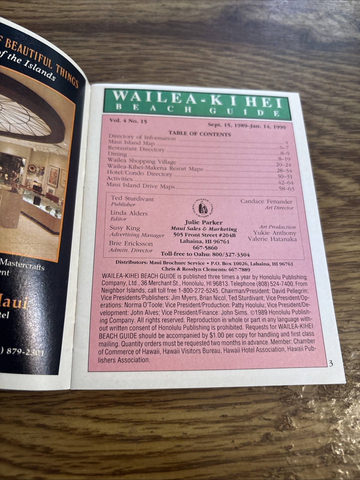 Wailea Beach Guide Hawaii 1988 Shopping, Dining, Activities, Maps 1989-90