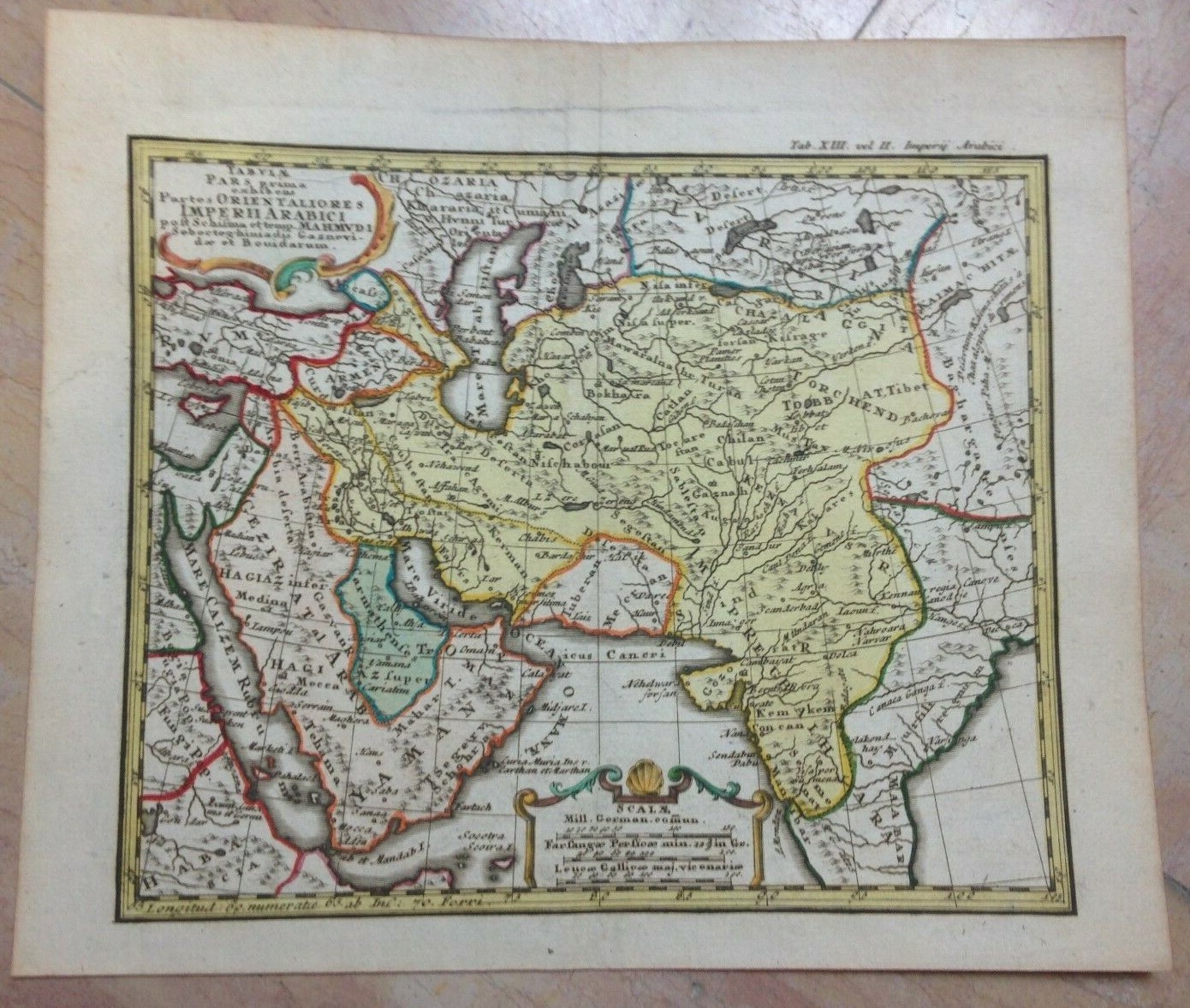 MIDDLE EAST ARABIC EMPIRE 1742 HAAS-HOMANN HRS NICE ANTIQUE MAP 18e CENTURY