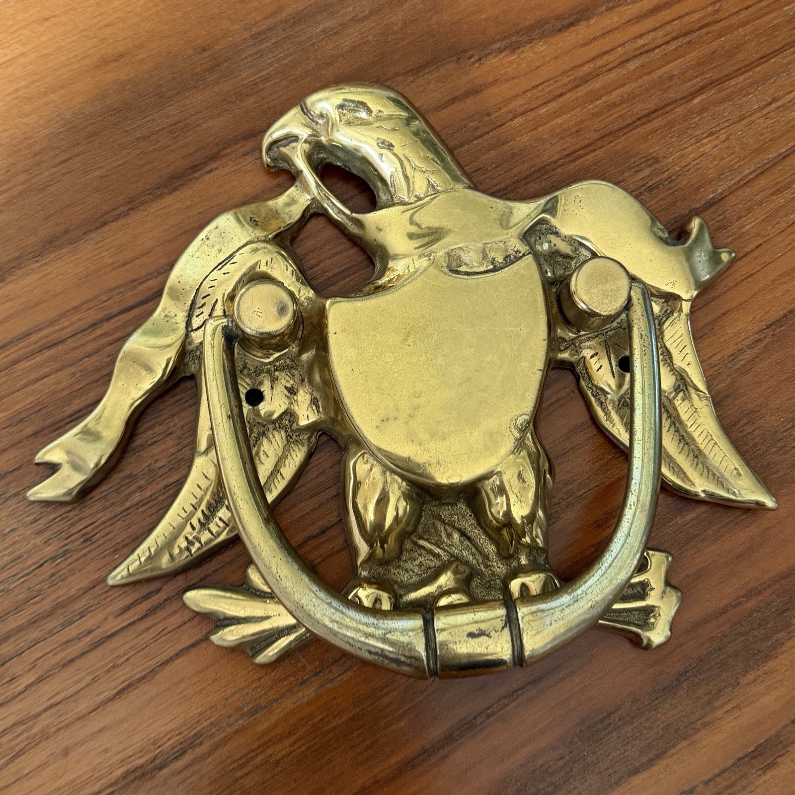 Vintage Solid Brass American Eagle Door Knocker Virginia Metalcraft 2 lbs 6″x7″