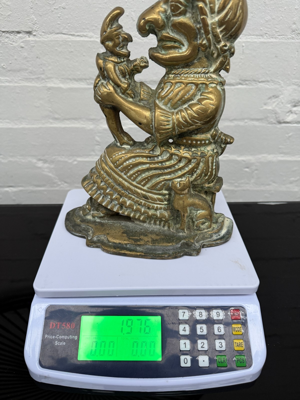 Victorian Cast Brass & Bronze Punch And Judy Figural Plaque Pair 30cm