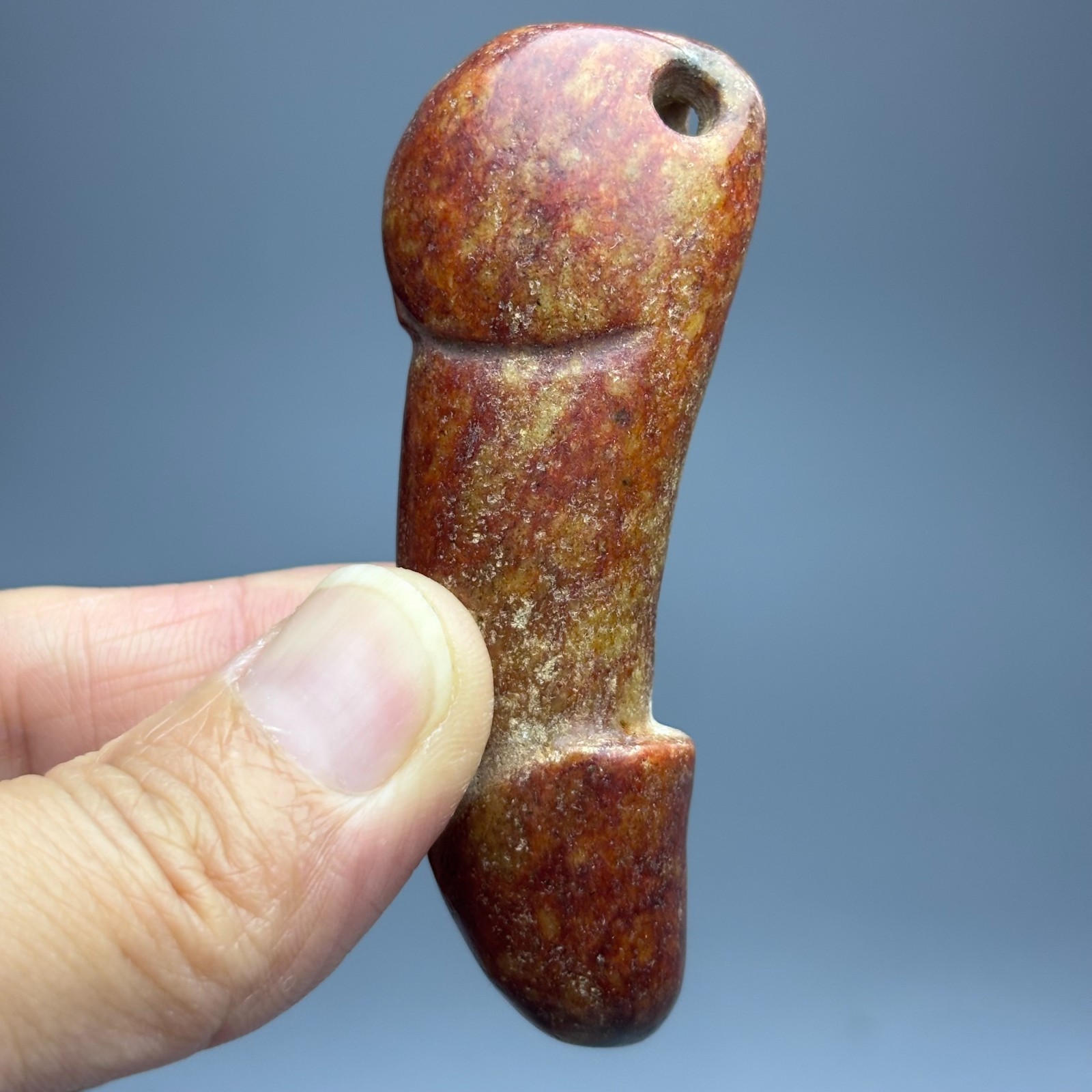 2.8” China Hongshan Culture Old Jade Carved Lucky Amulet Pendant S334