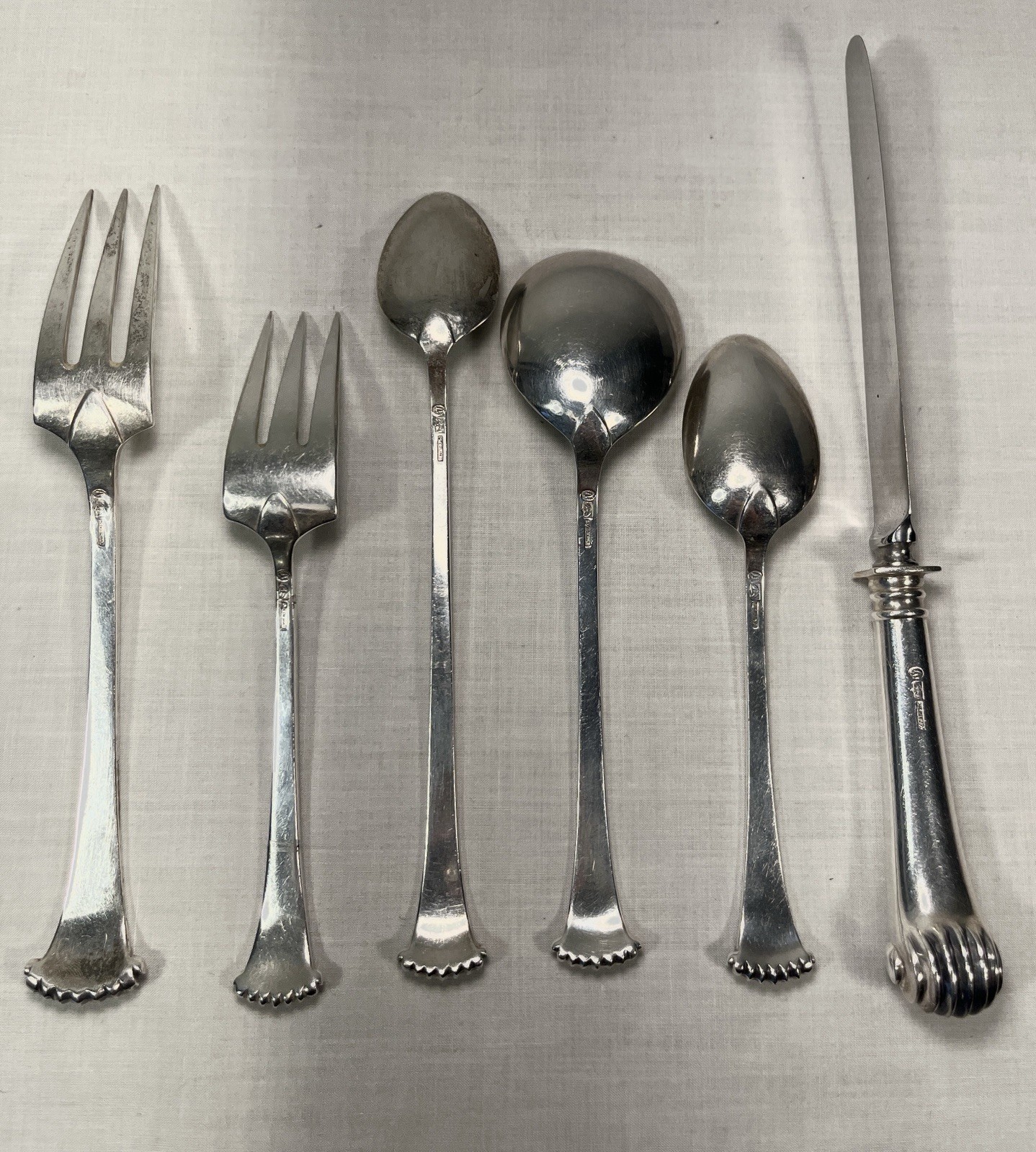 Gorham Sterling Silver Tuttle “Onslow 6-Piece – Fork, Spoon, Knife Set