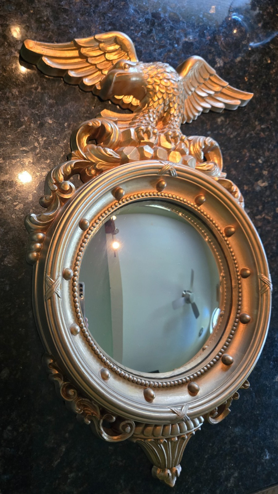 Federal Mirror by Syroco: 1960s Vintage USA Made Bubble Convex Mirror #4410