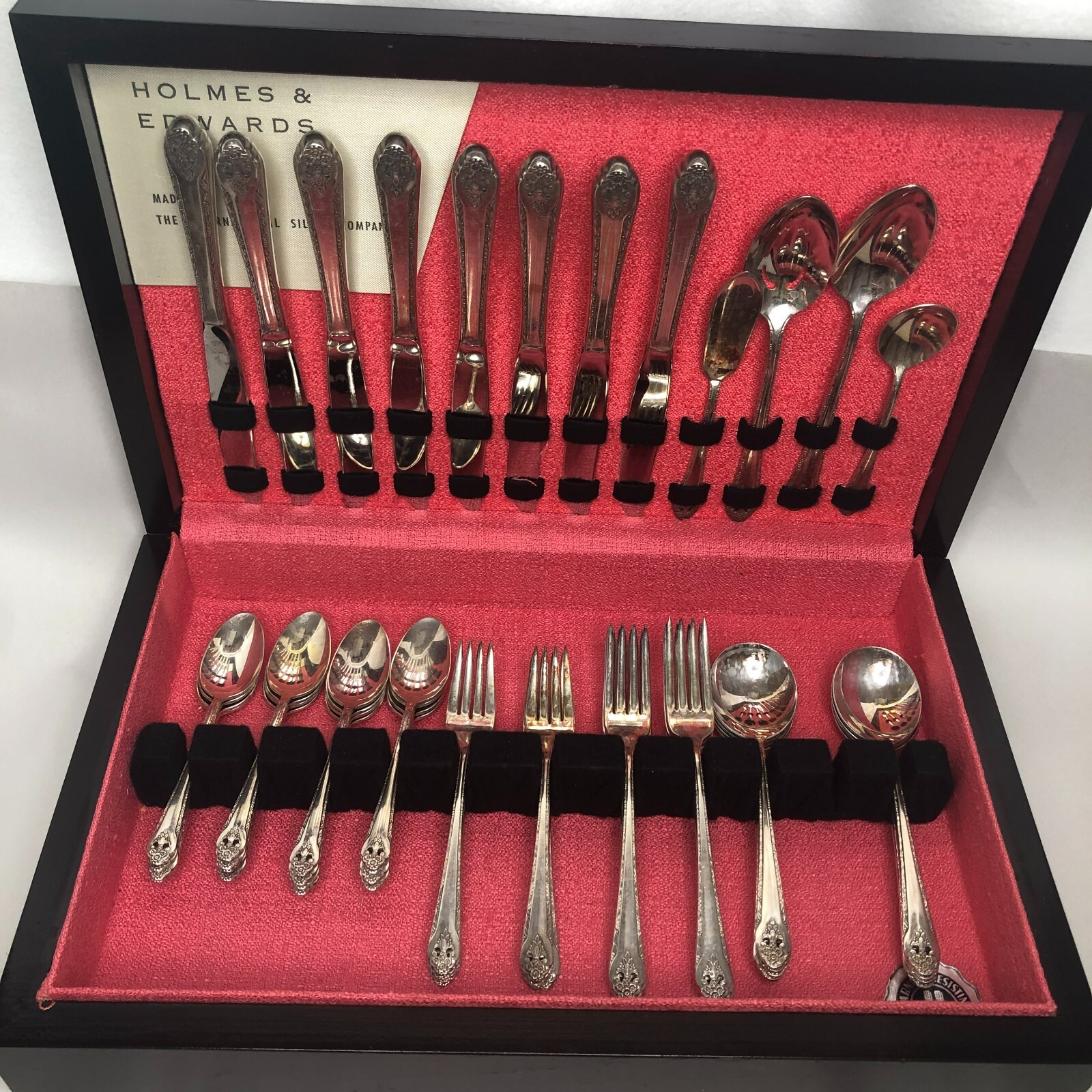 Holmes & Edwards Inlaid Silverplate by International Silver 48 Pieces in Chest