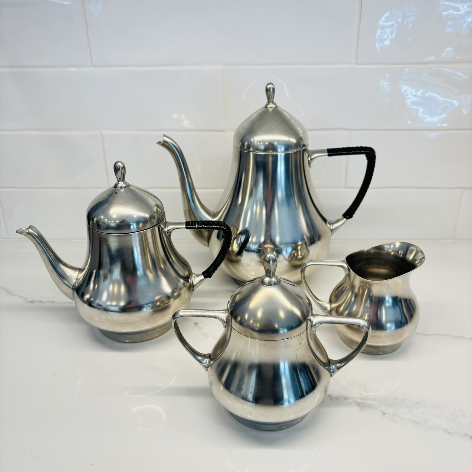 Vintage mid-century 4-piece tea and coffee service by RIO, made in Holland-NOTE