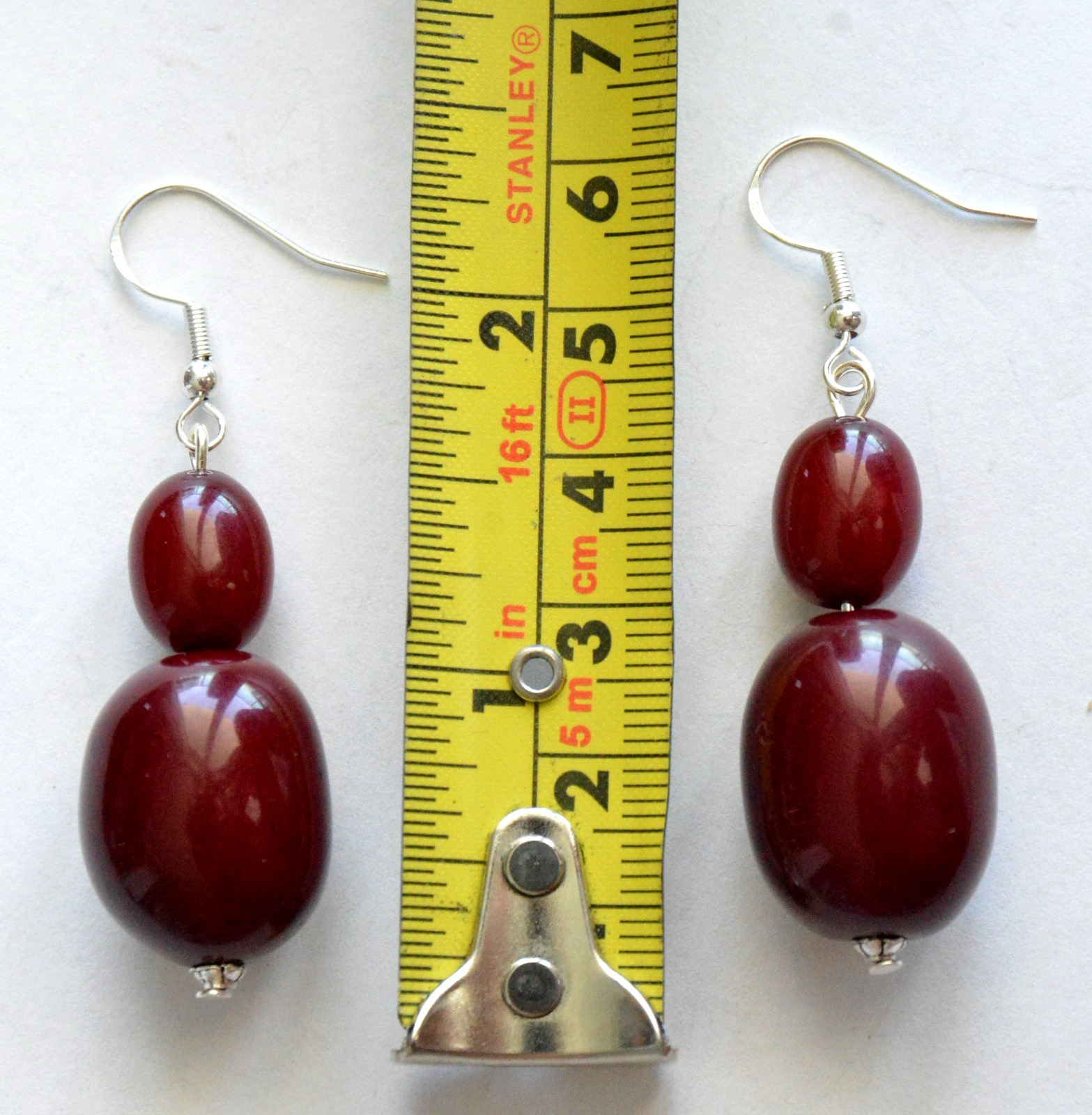 ✅RUSSIAN SOVIET BALTIC CHERRY AMBER SILVER HOOK EARRINGS BAKELITE NECKLACE WATCH
