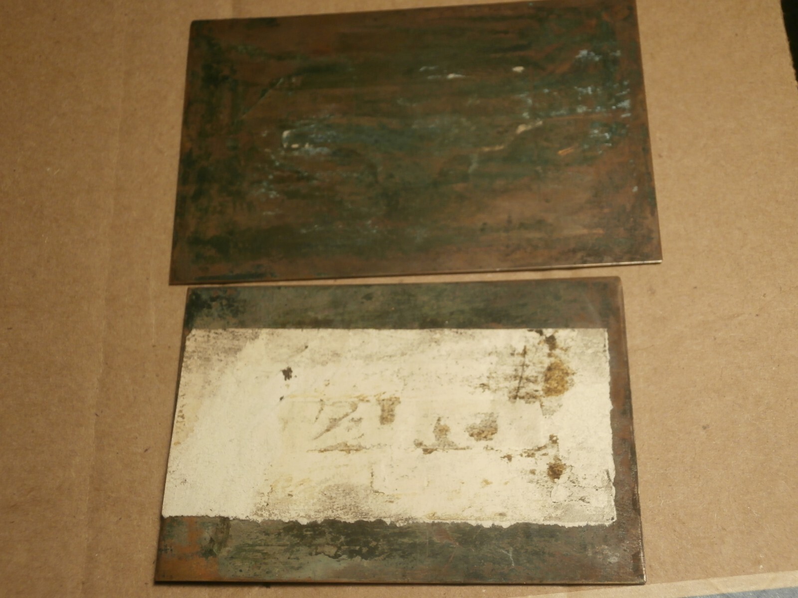 2 Antique Copper Engraved Printing ? Plates George Bergengren Harrisburg PA