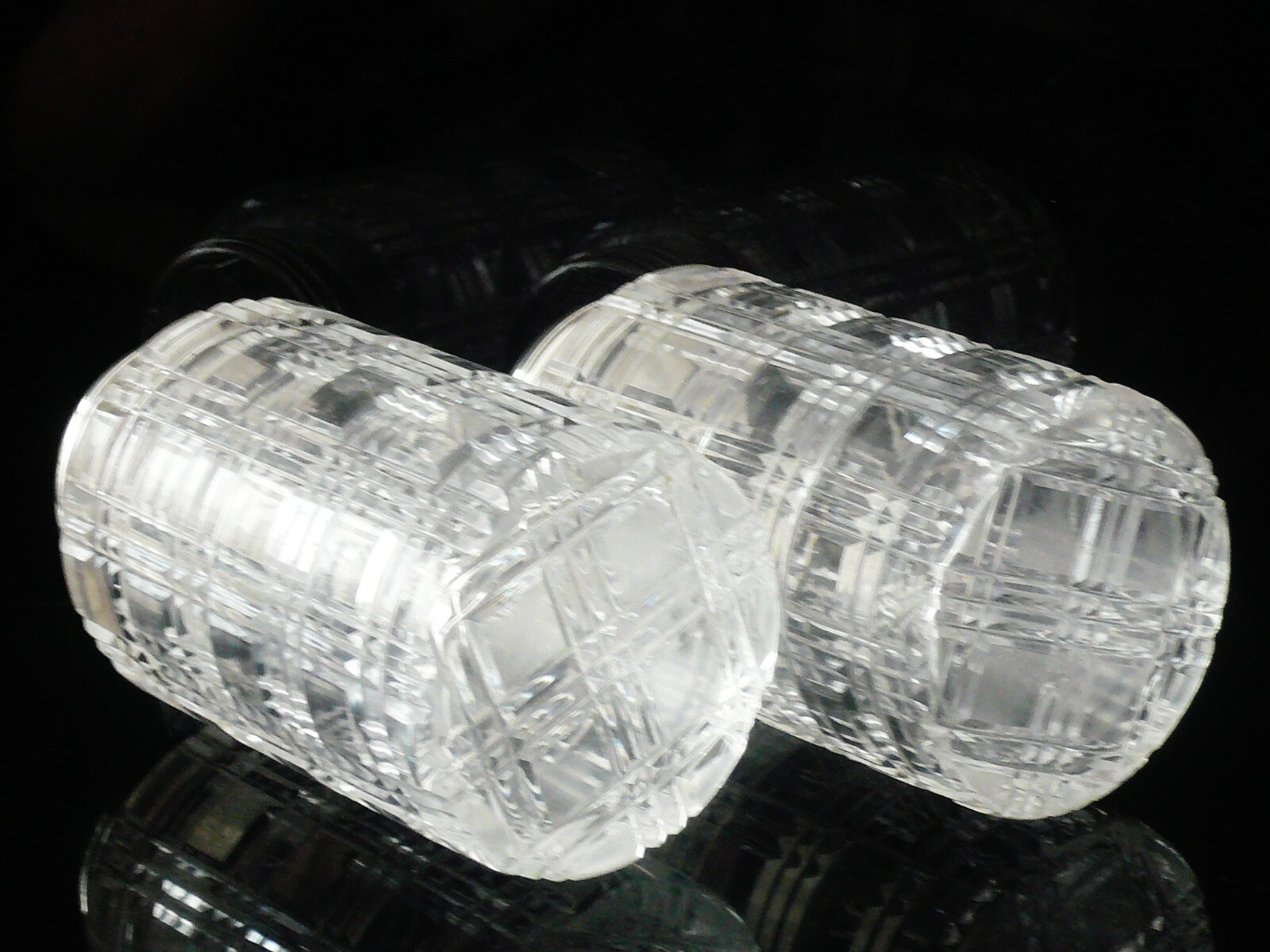 Pair Sterling Silver Glass Bottles, William Neale, London Antique 1867