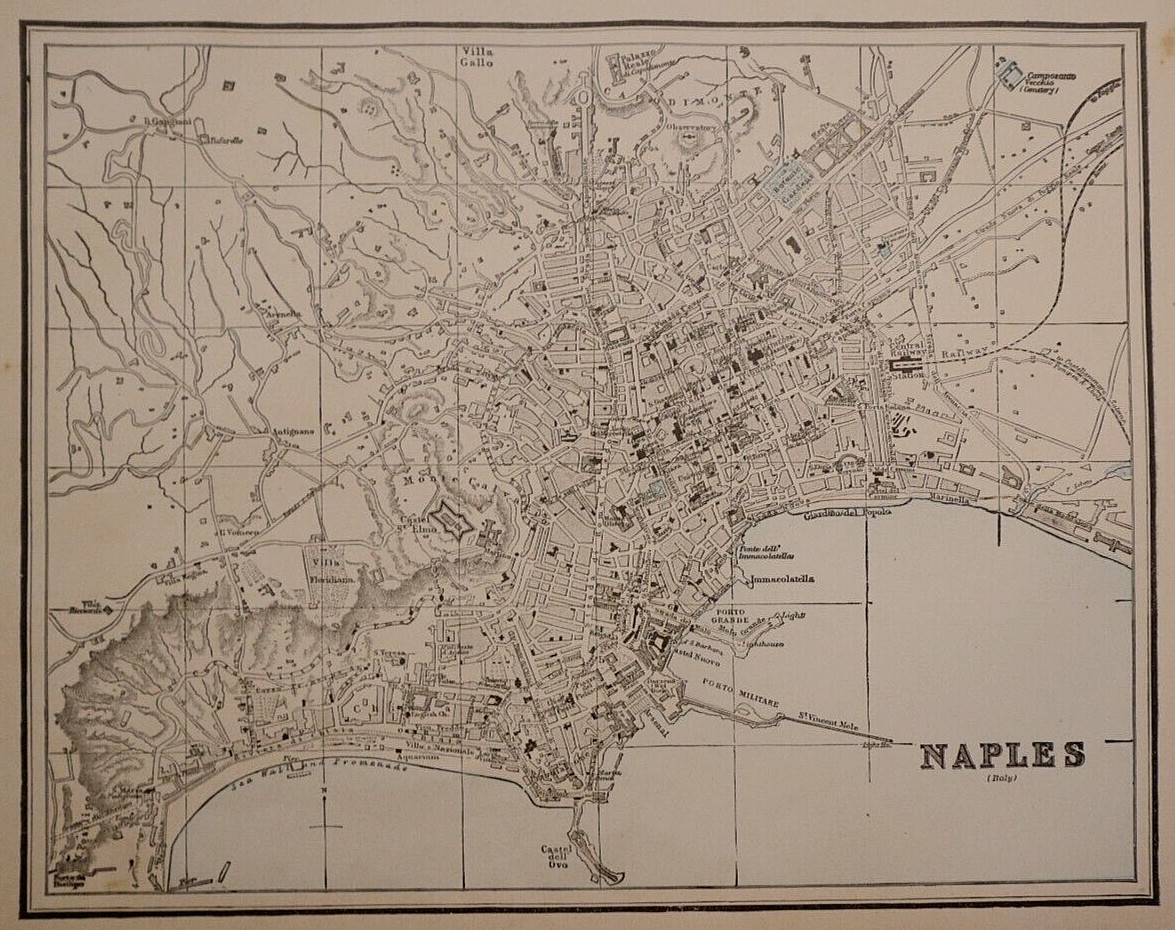 1893 Map ~ NAPLES, ITALY ~ (11×14)